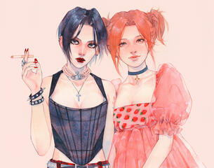 Two Characters L size + Half Body [ 2 X ( 280 X 150% ) ] = 840